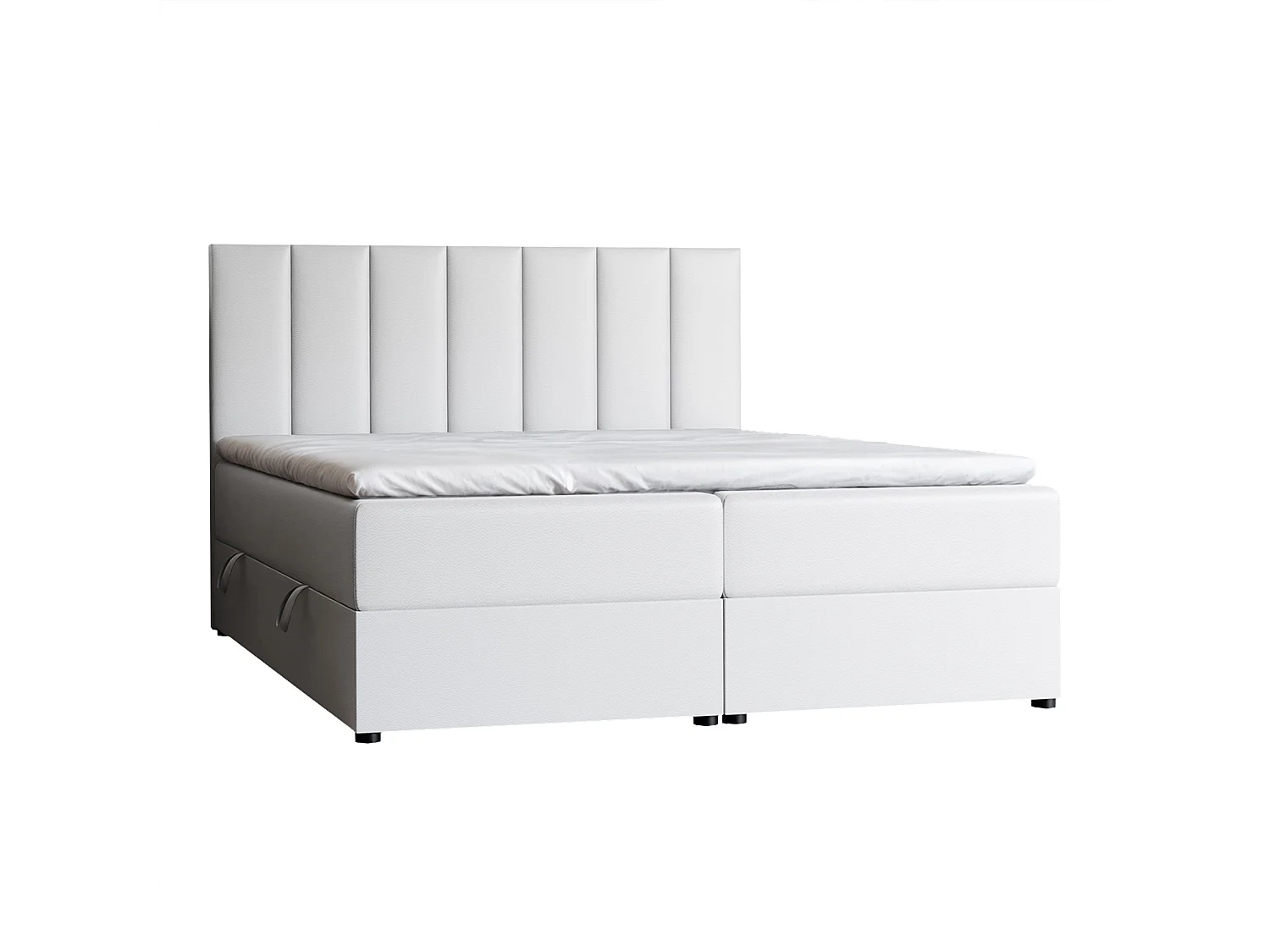 Lit continental rembourré avec surmatelas, blanc  - 160x200 - ZELTO