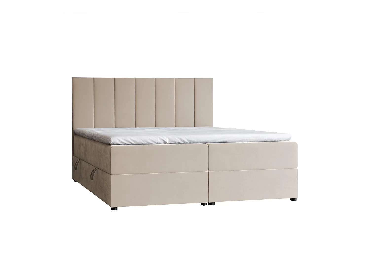 Lit continental rembourré avec surmatelas, crème - 120x200 - ZELTO