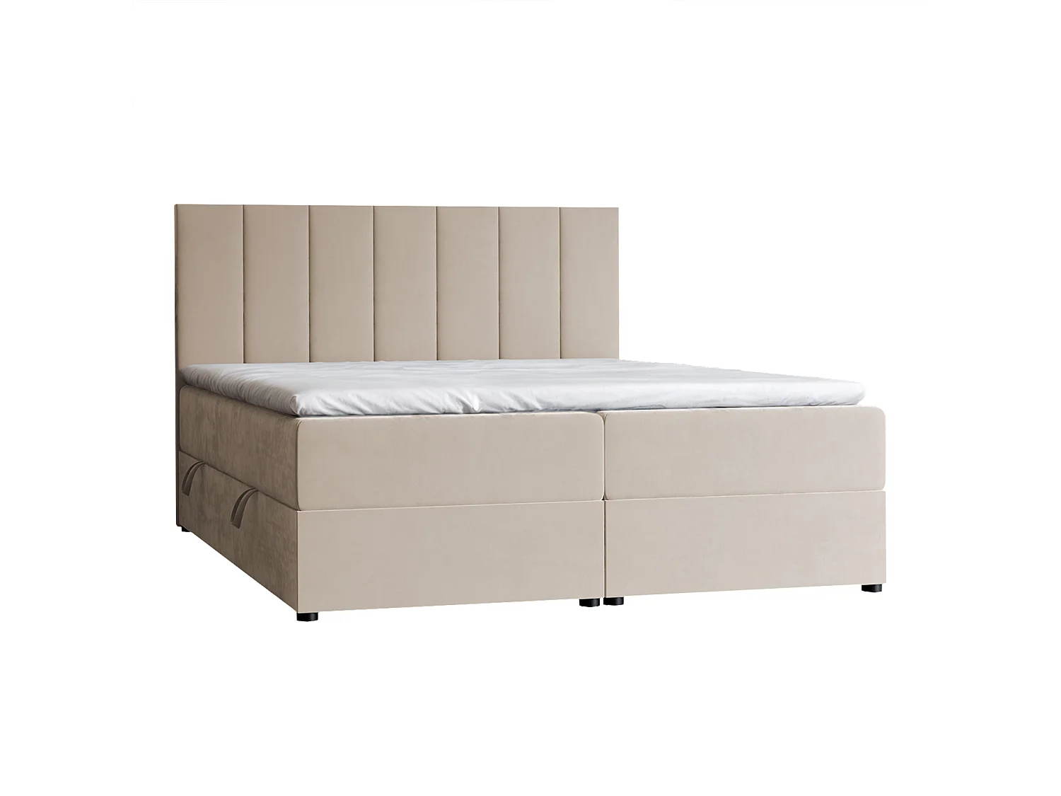 Lit continental rembourré avec surmatelas, crème - 180x200 - ZELTO