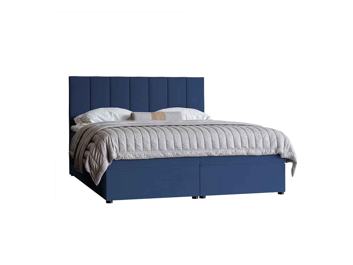 Lit continental rembourré avec surmatelas, bleu - 180x200 - ZELTO
