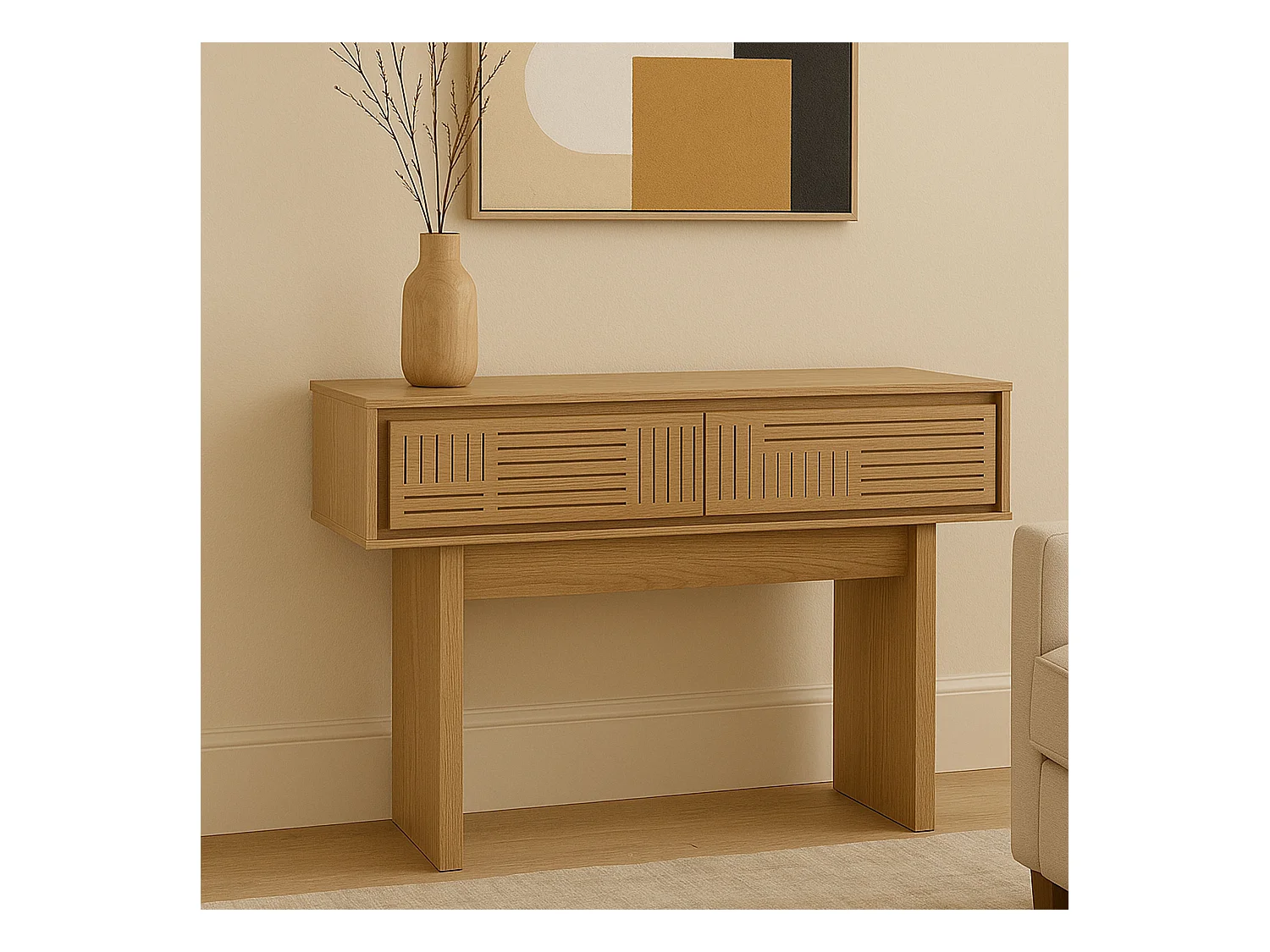 Stolik konsolowy MCW-O31,  jesion naturalny