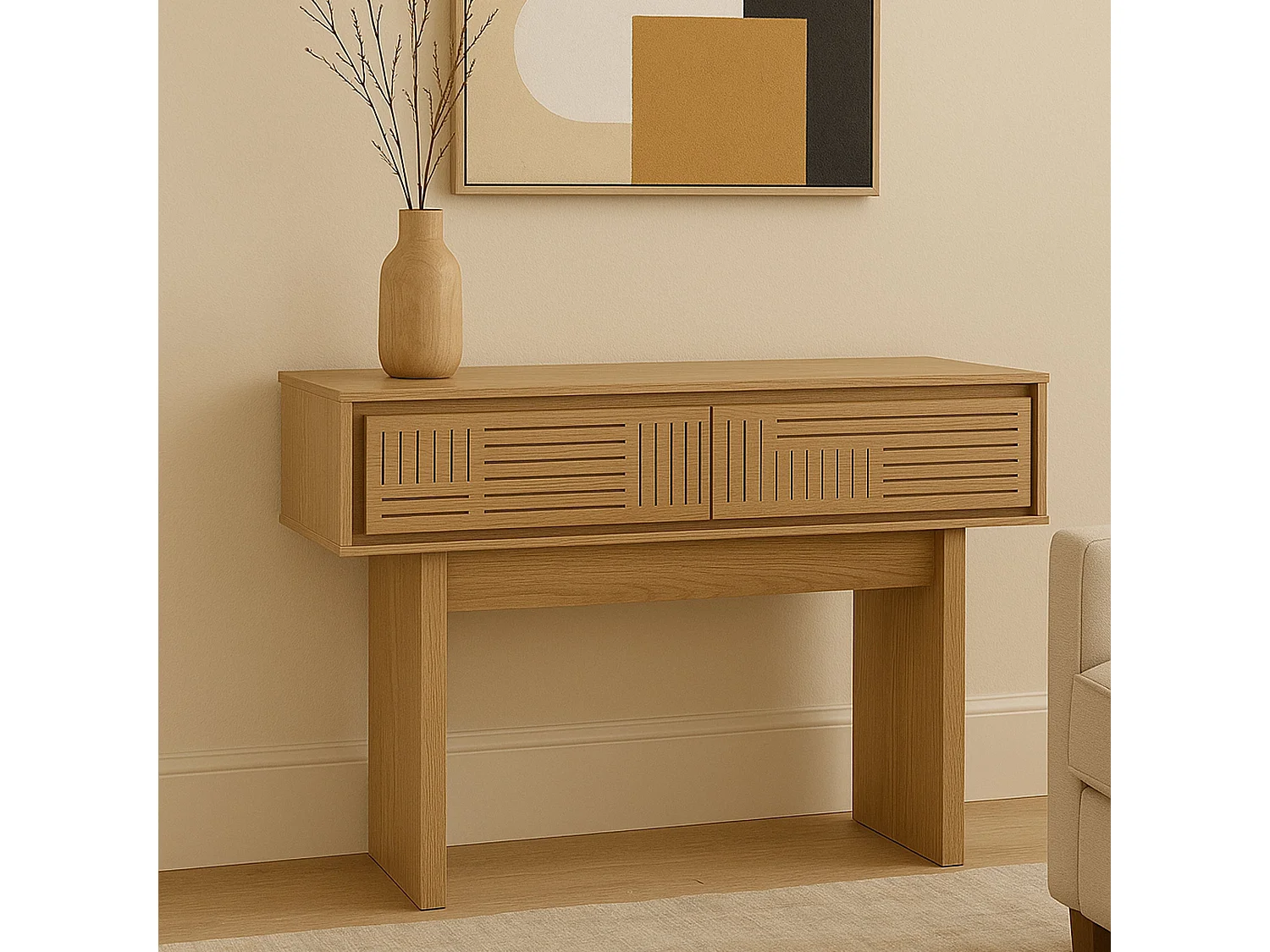 Side table MCW-O31,  natural elm