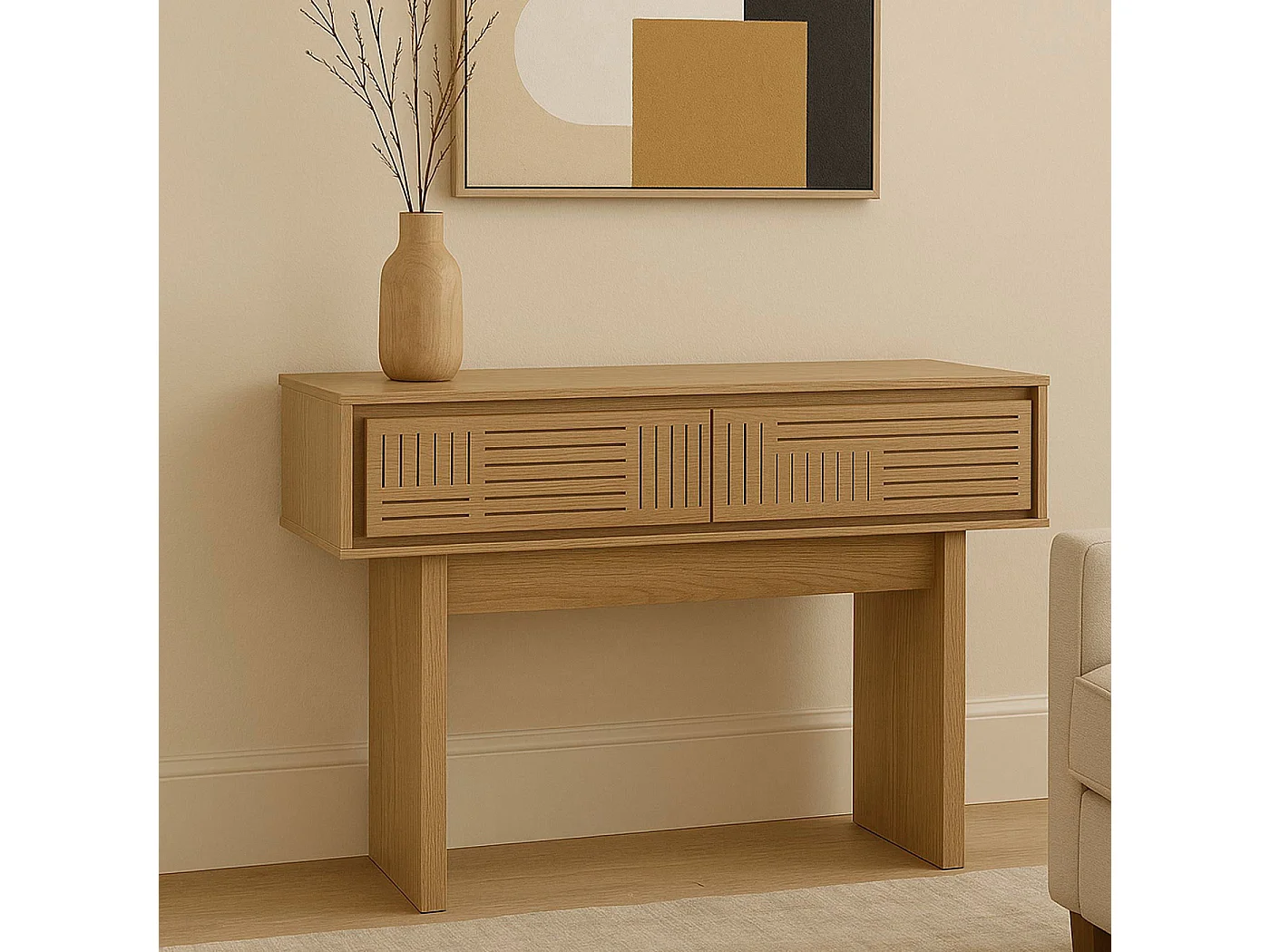 Side table MCW-O31,  natural elm