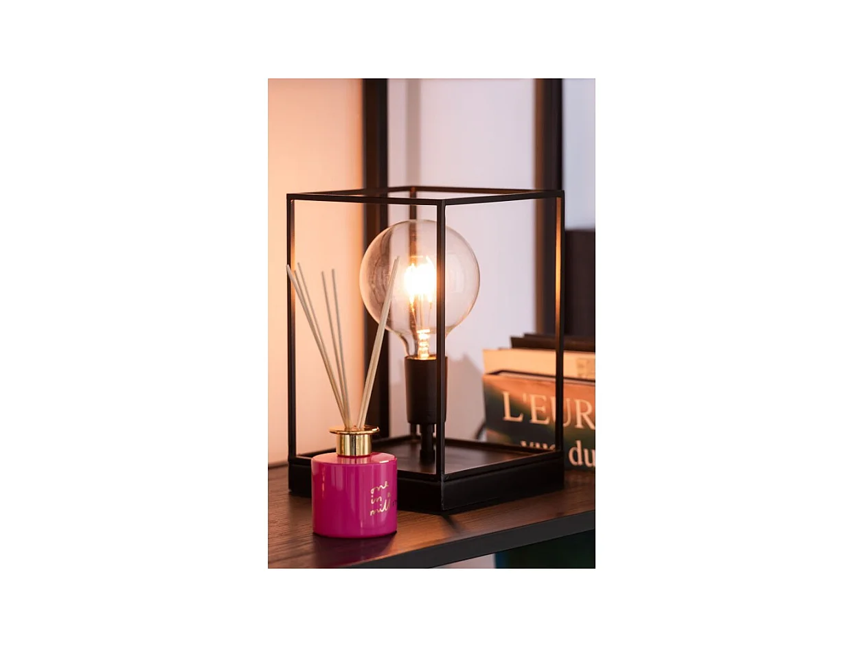 Lámpara 1 Lámpara rectangular marco metal negro Alt. 30