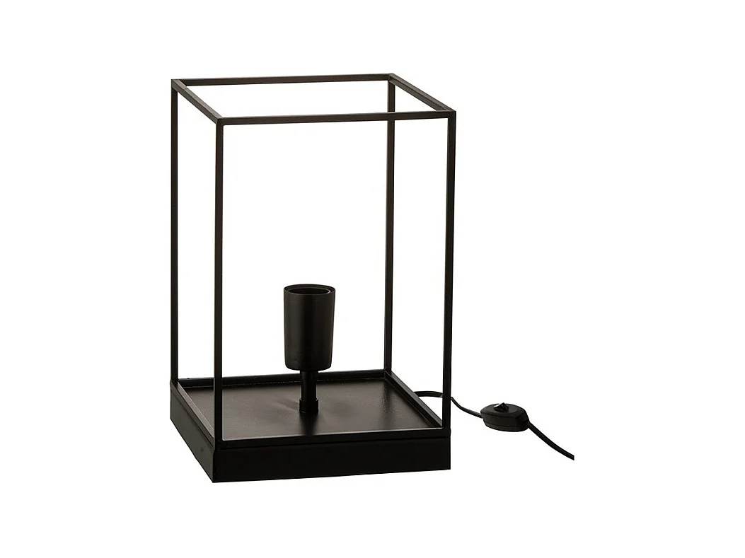 Lámpara 1 Lámpara rectangular marco metal negro Alt. 30