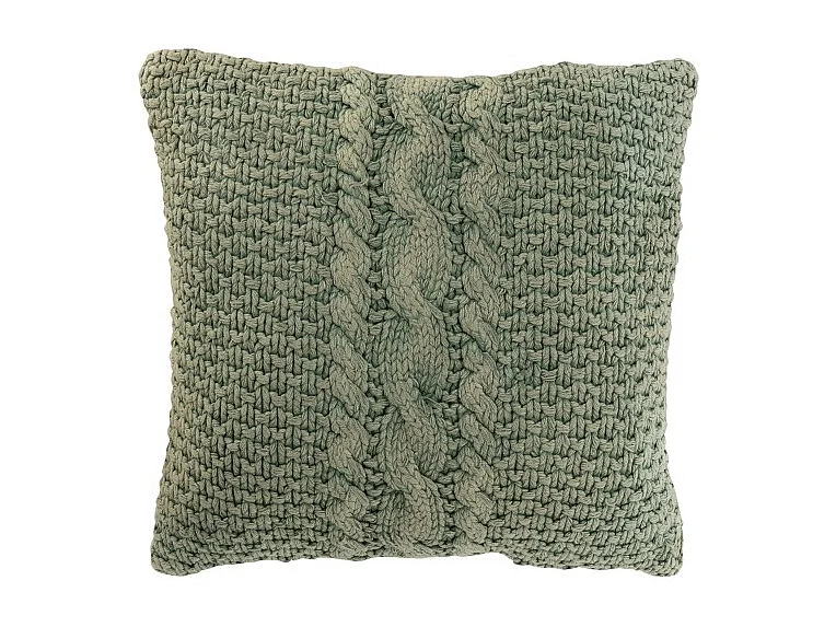 Cojín cuadrado en algodón verde 50x50x12 cm