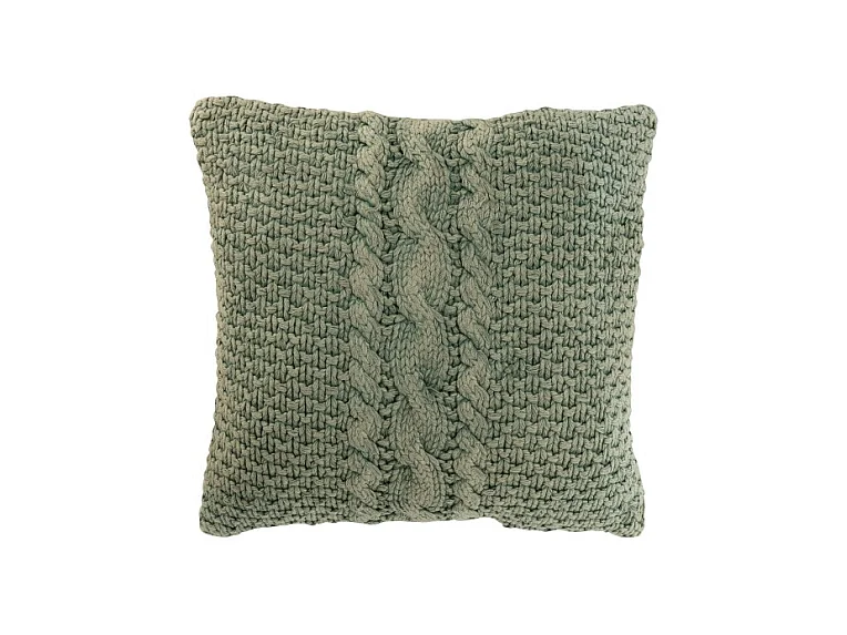 Cojín cuadrado en algodón verde 50x50x12 cm