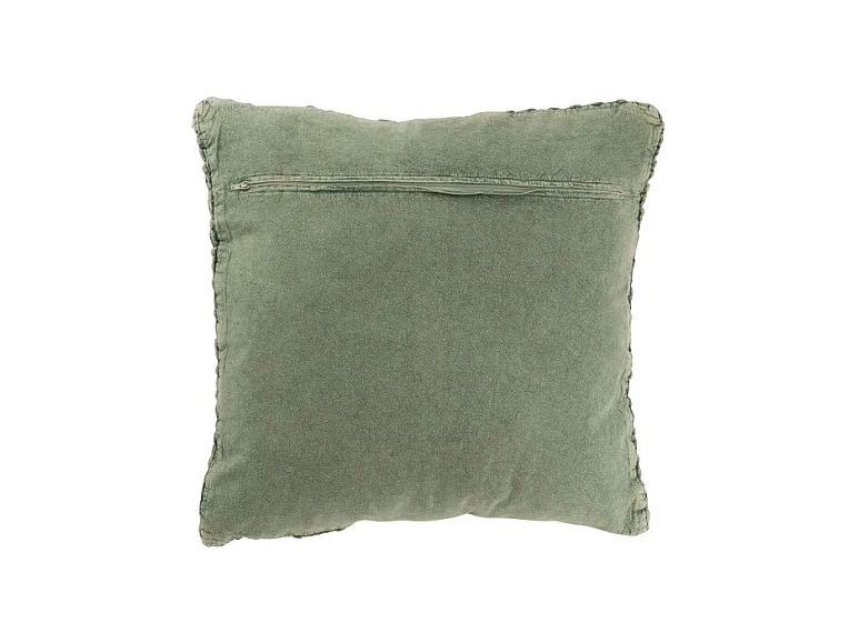 Cojín cuadrado en algodón verde 50x50x12 cm