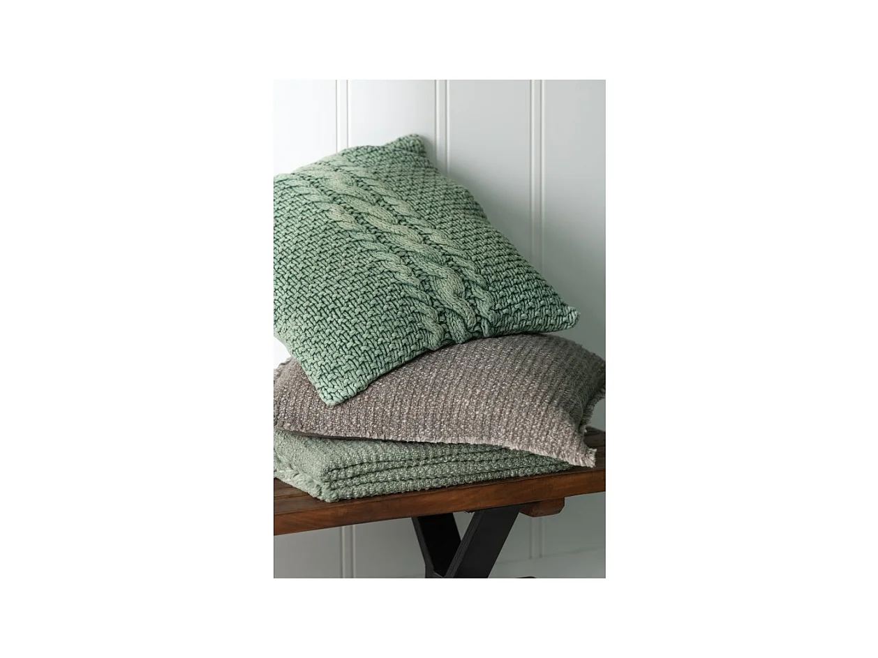 Cojín cuadrado en algodón verde 50x50x12 cm