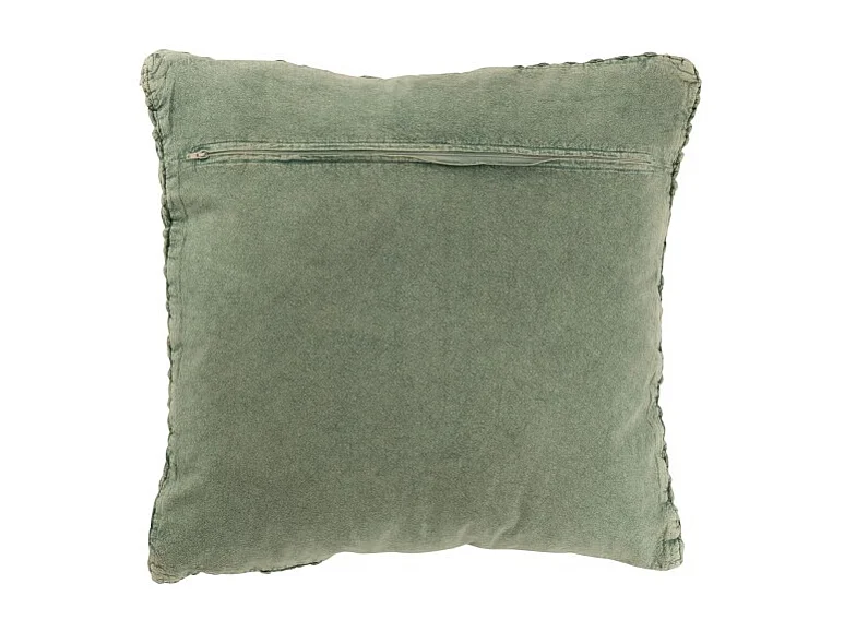 Cojín cuadrado en algodón verde 50x50x12 cm