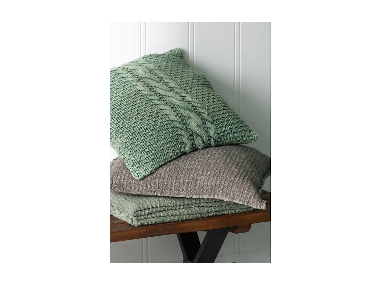 Cojín cuadrado en algodón verde 50x50x12 cm