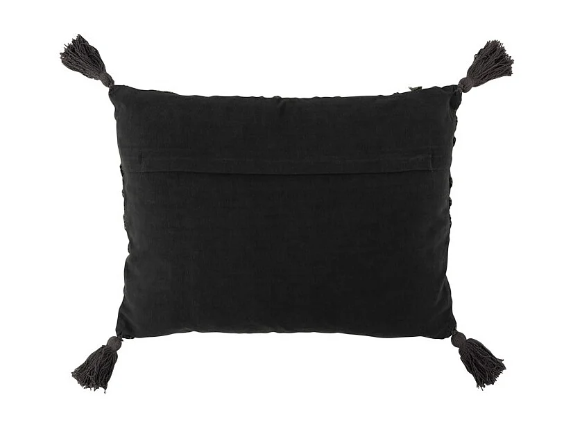 Almohadón círculos algodón rectángulo gris oscuro 60x40 cm