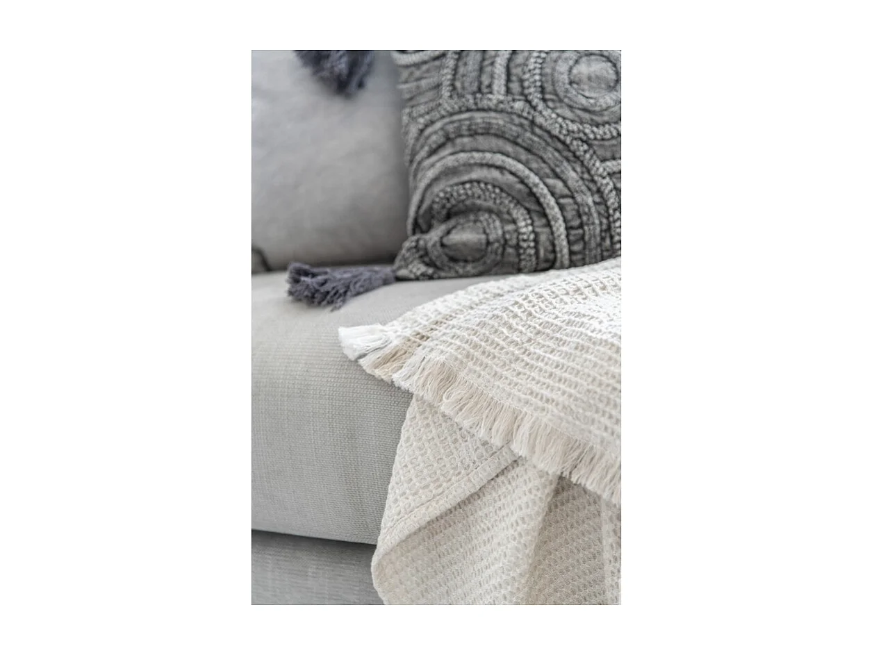 Almohadón círculos algodón rectángulo gris oscuro 60x40 cm