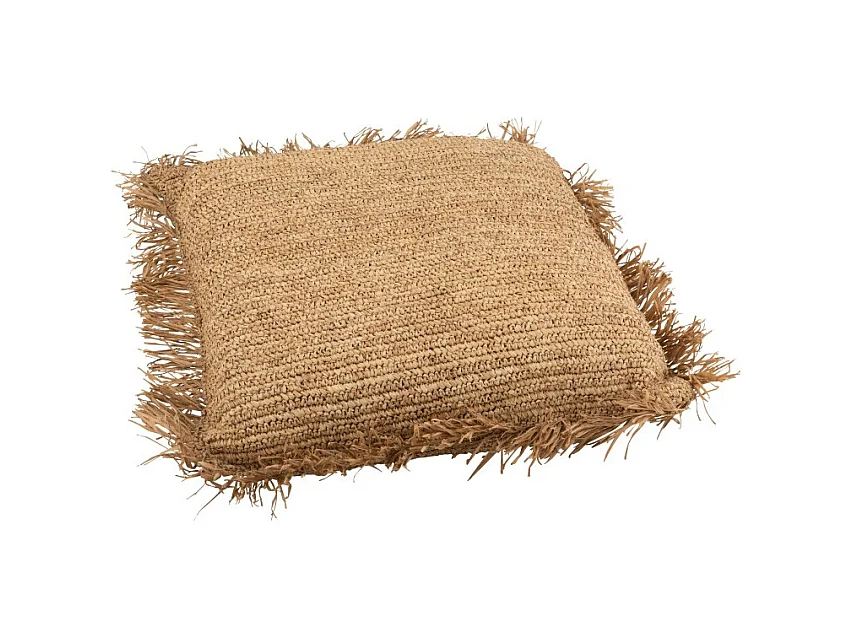 Cojín cuadrado rafia natural 88x88 cm