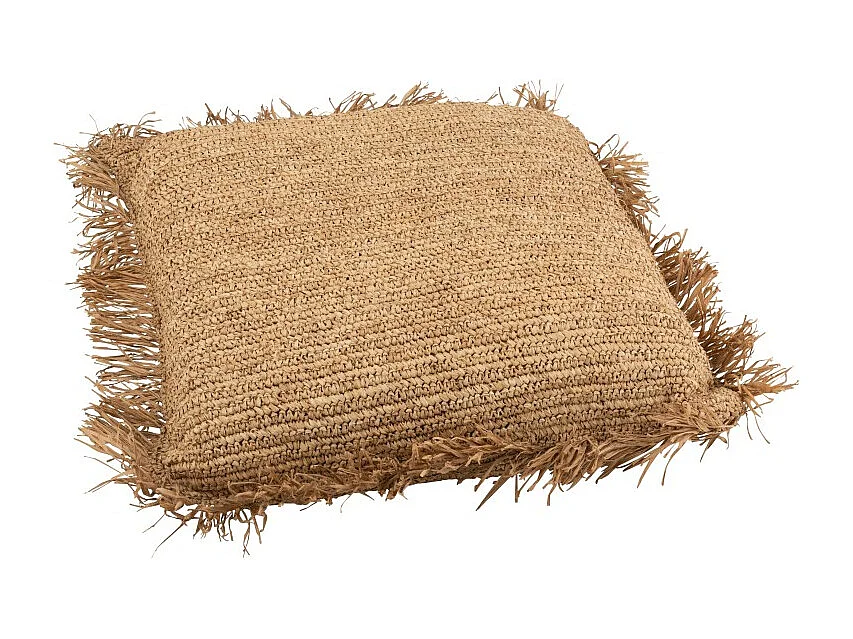 Cojín cuadrado rafia natural 88x88 cm