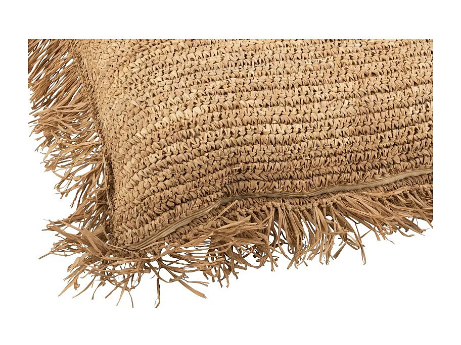 Cojín cuadrado rafia natural 88x88 cm