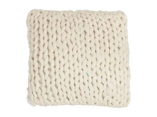 Cojín tricotado cuadrado acrílico blanco 40x40 cm