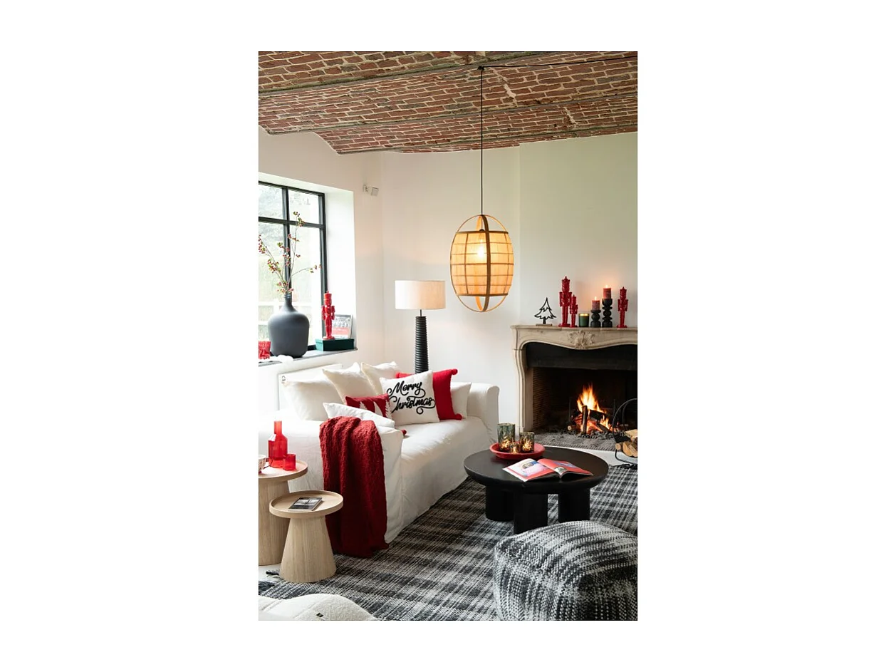 Lámpara de techo de madera beige 43x43x66 cm