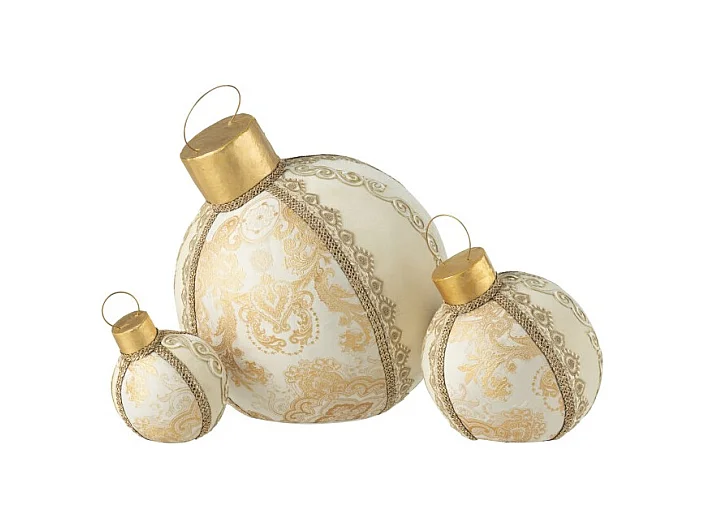 Bola decorativa de poliresina dorada 40x40x51 cm