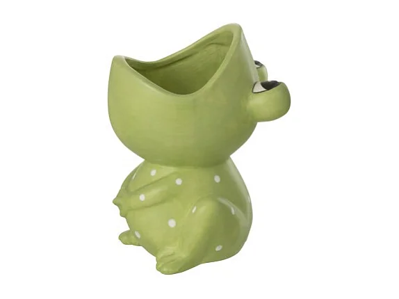 Macetero rana de dolomita verde 12.5x12.5x16.5 cm