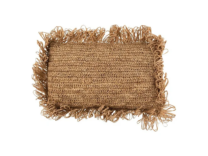 Cojín rectangular rafia natural 47x35 cm