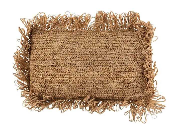 Cojín rectangular rafia natural 47x35 cm