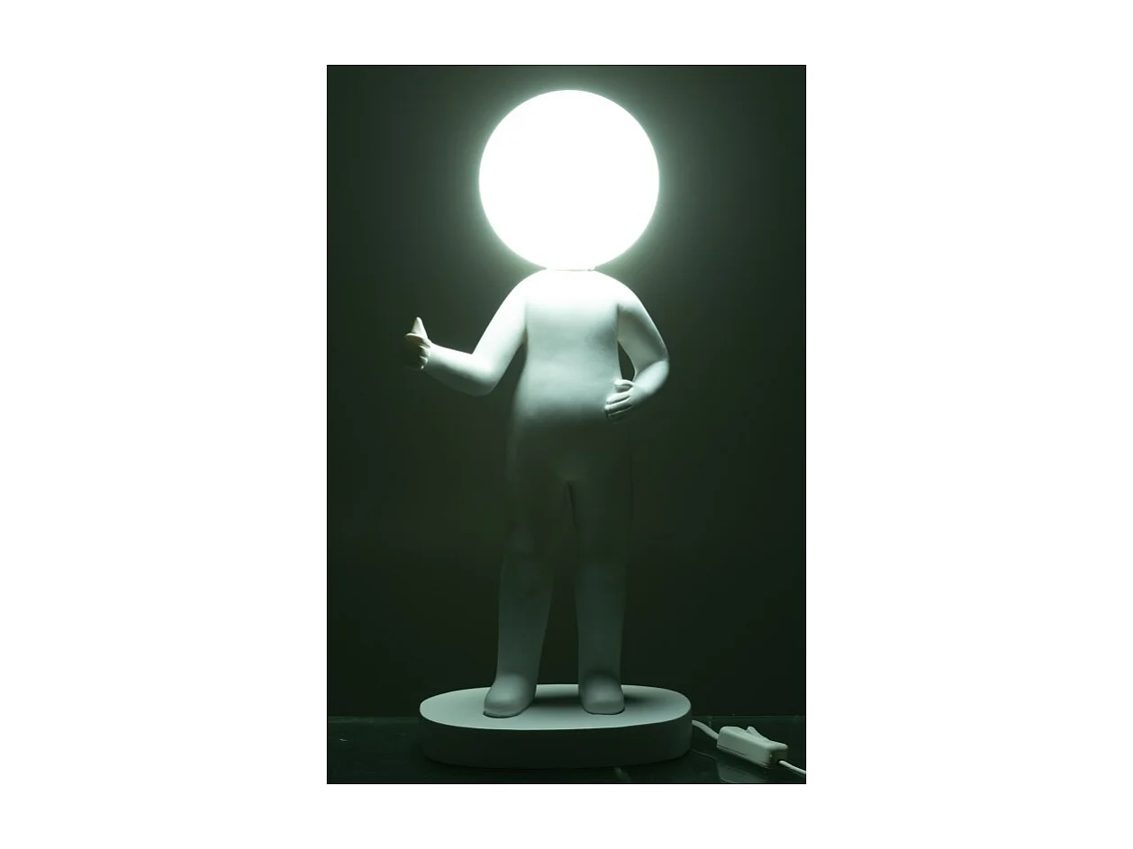 Lámpara de mesa de resina blanca 19.5x14x44.5 cm