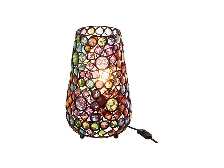 Lámpara de mesa en mosaico multicolor 23x14x35 cm