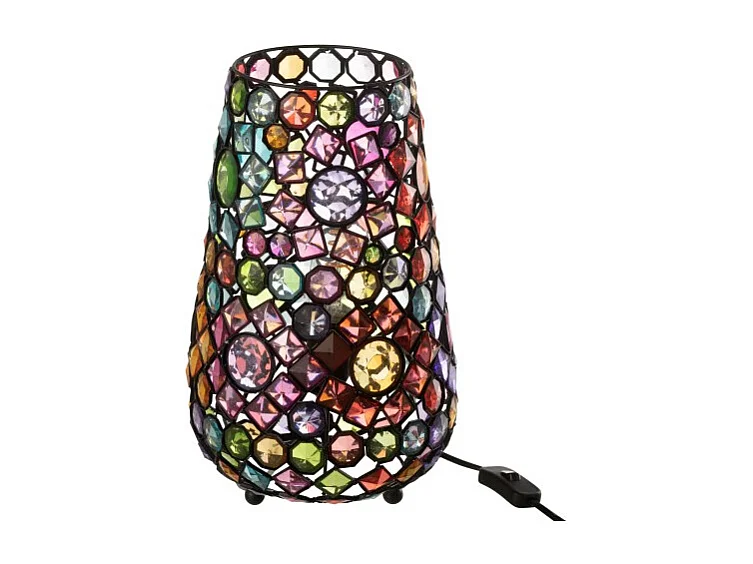 Lámpara de mesa en mosaico multicolor 23x14x35 cm