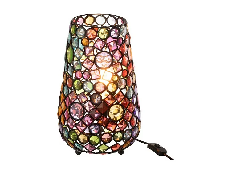 Lámpara de mesa en mosaico multicolor 23x14x35 cm