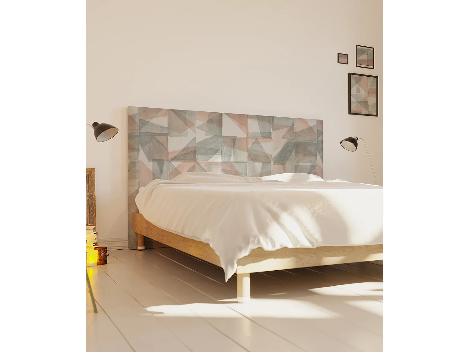 BELLECOUR LITERIE | Tête de lit déhoussable MONA 140x110 cm | Coloris Bleu