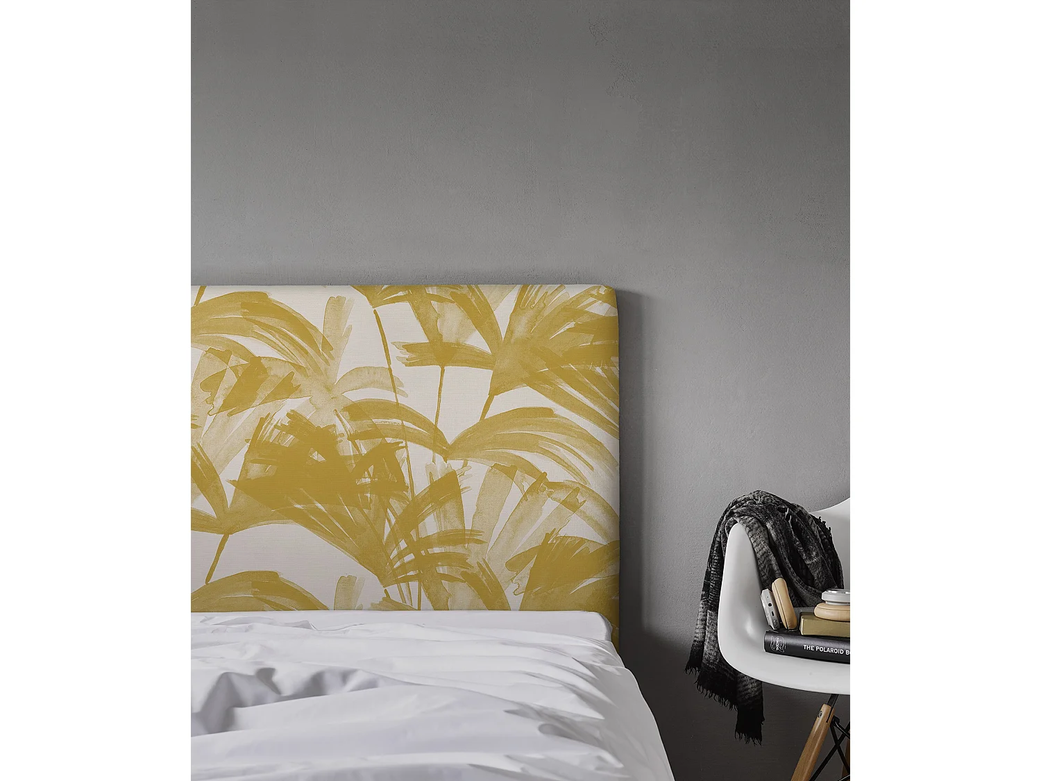 BELLECOUR LITERIE | Tête de lit déhoussable ANNI 160x110 cm | Coloris Jaune de Naples