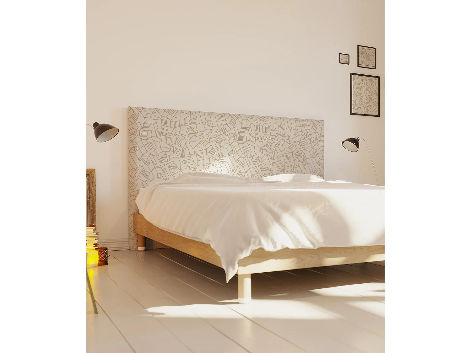 BELLECOUR LITERIE | Tête de lit déhoussable SIMONE 180x110 cm | Coloris Beige