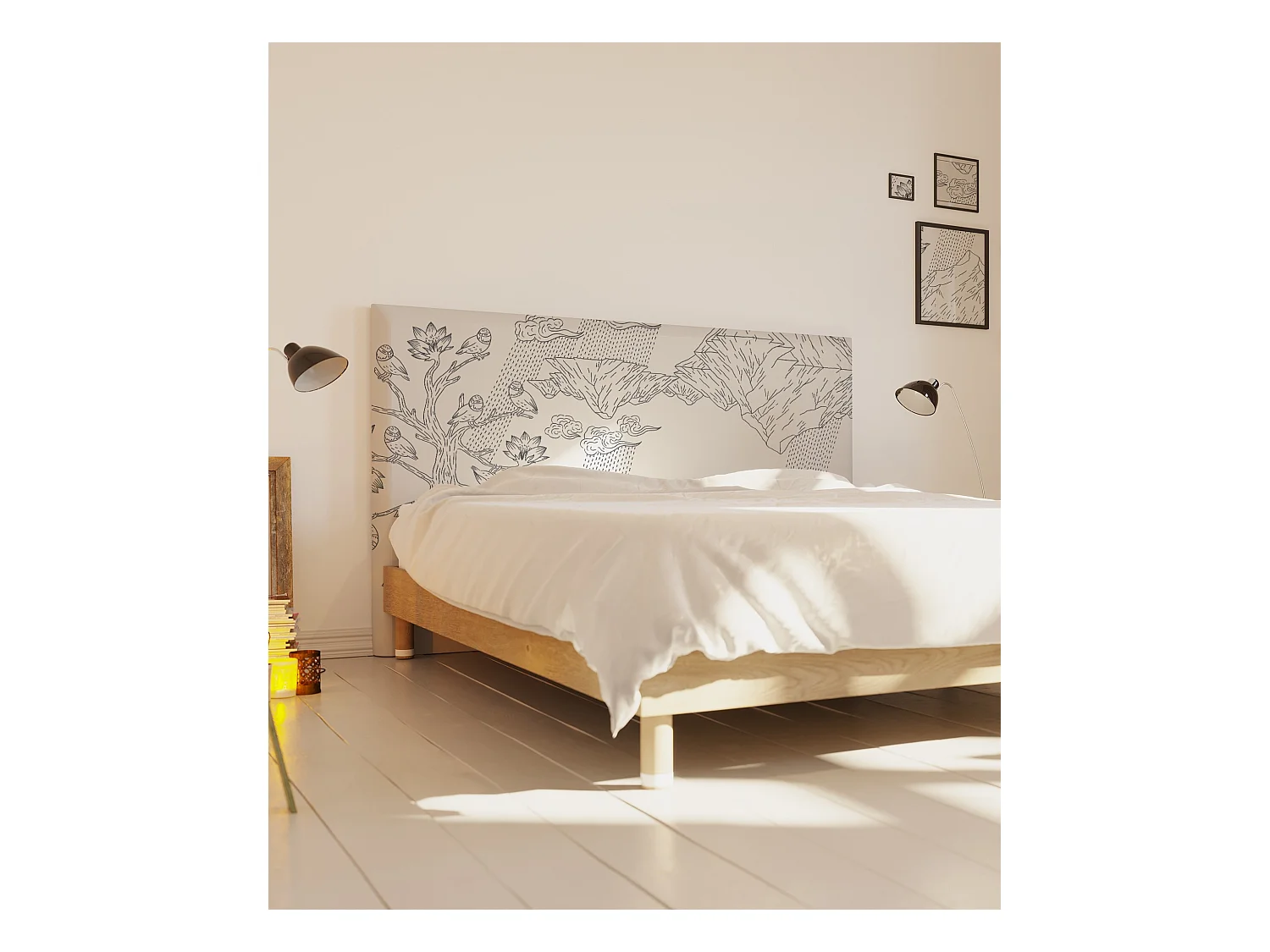 BELLECOUR LITERIE | Tête de lit déhoussable NORVEGE 160x110 cm | Coloris Blanc