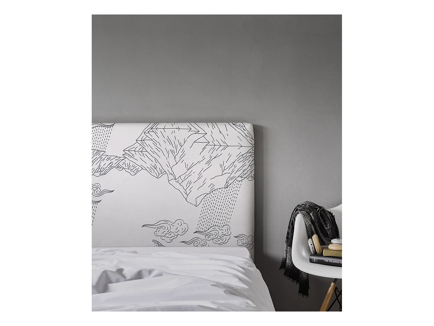 BELLECOUR LITERIE | Tête de lit déhoussable NORVEGE 160x110 cm | Coloris Blanc