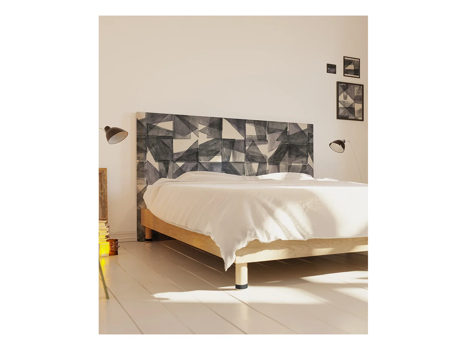 BELLECOUR LITERIE | Tête de lit déhoussable MONA 180x110 cm | Coloris Noir