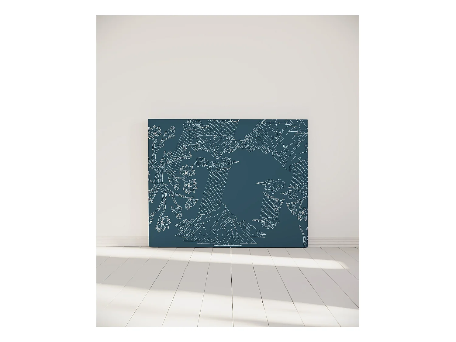 BELLECOUR LITERIE | Tête de lit déhoussable NORVEGE 140x110 cm | Coloris Bleu