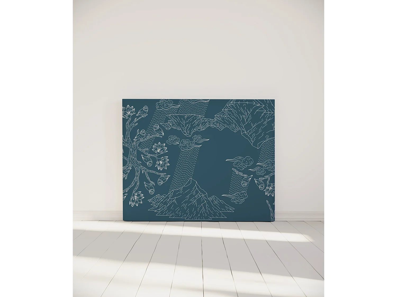 BELLECOUR LITERIE | Tête de lit déhoussable NORVEGE 140x110 cm | Coloris Bleu