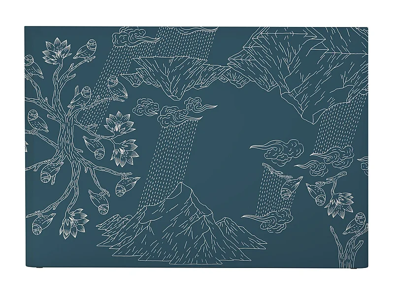 BELLECOUR LITERIE | Tête de lit déhoussable NORVEGE 140x110 cm | Coloris Bleu