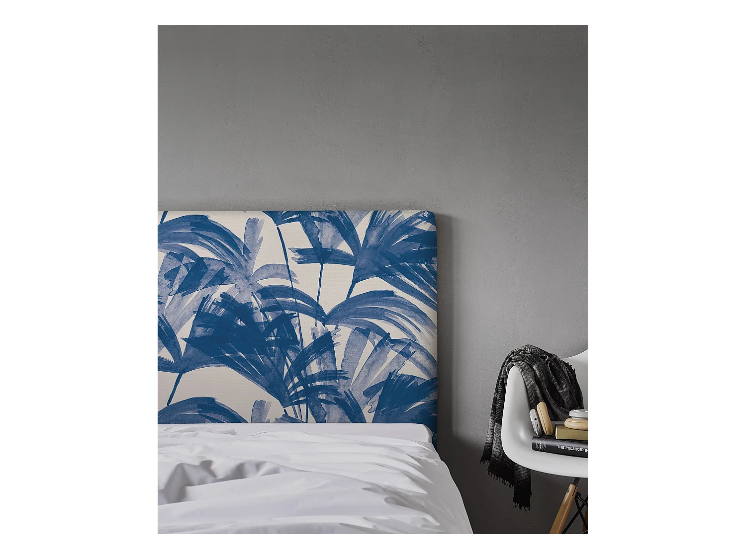 BELLECOUR LITERIE | Tête de lit déhoussable ANNI 180x110 cm | Coloris Bleu