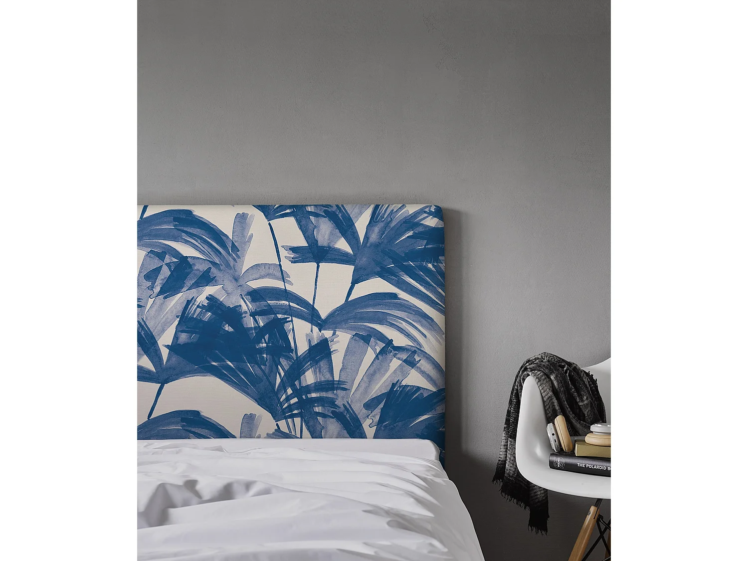 BELLECOUR LITERIE | Tête de lit déhoussable ANNI 180x110 cm | Coloris Bleu