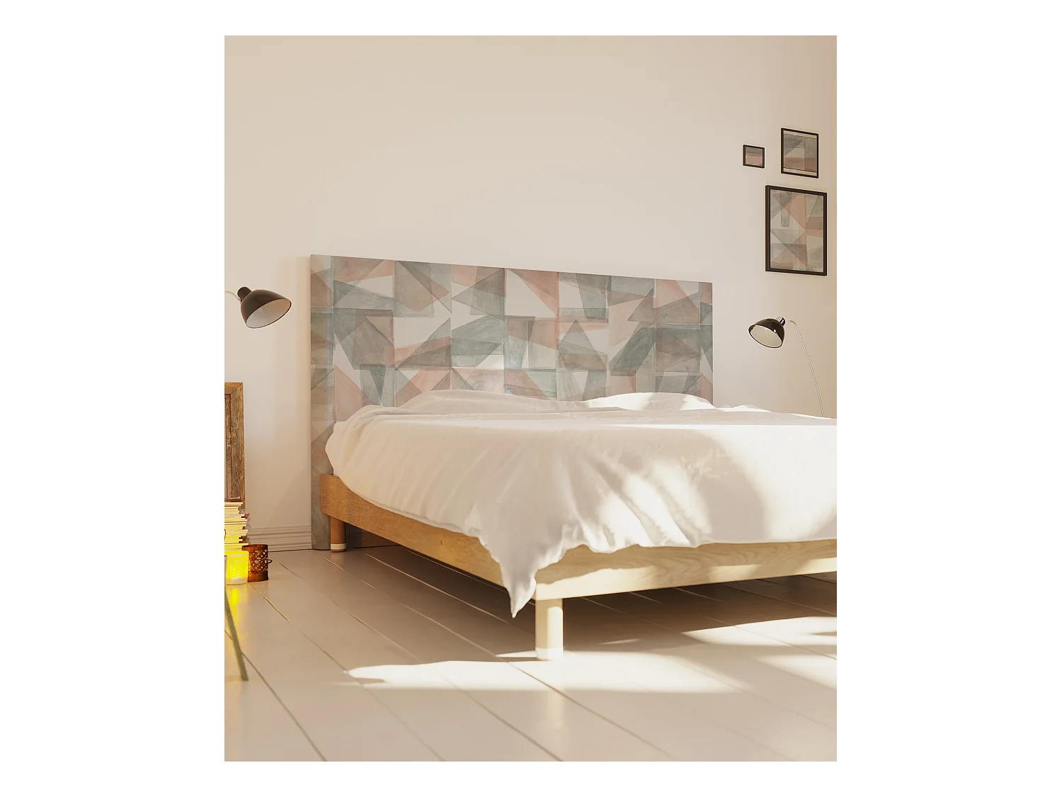 BELLECOUR LITERIE | Tête de lit déhoussable MONA 180x110 cm | Coloris Bleu