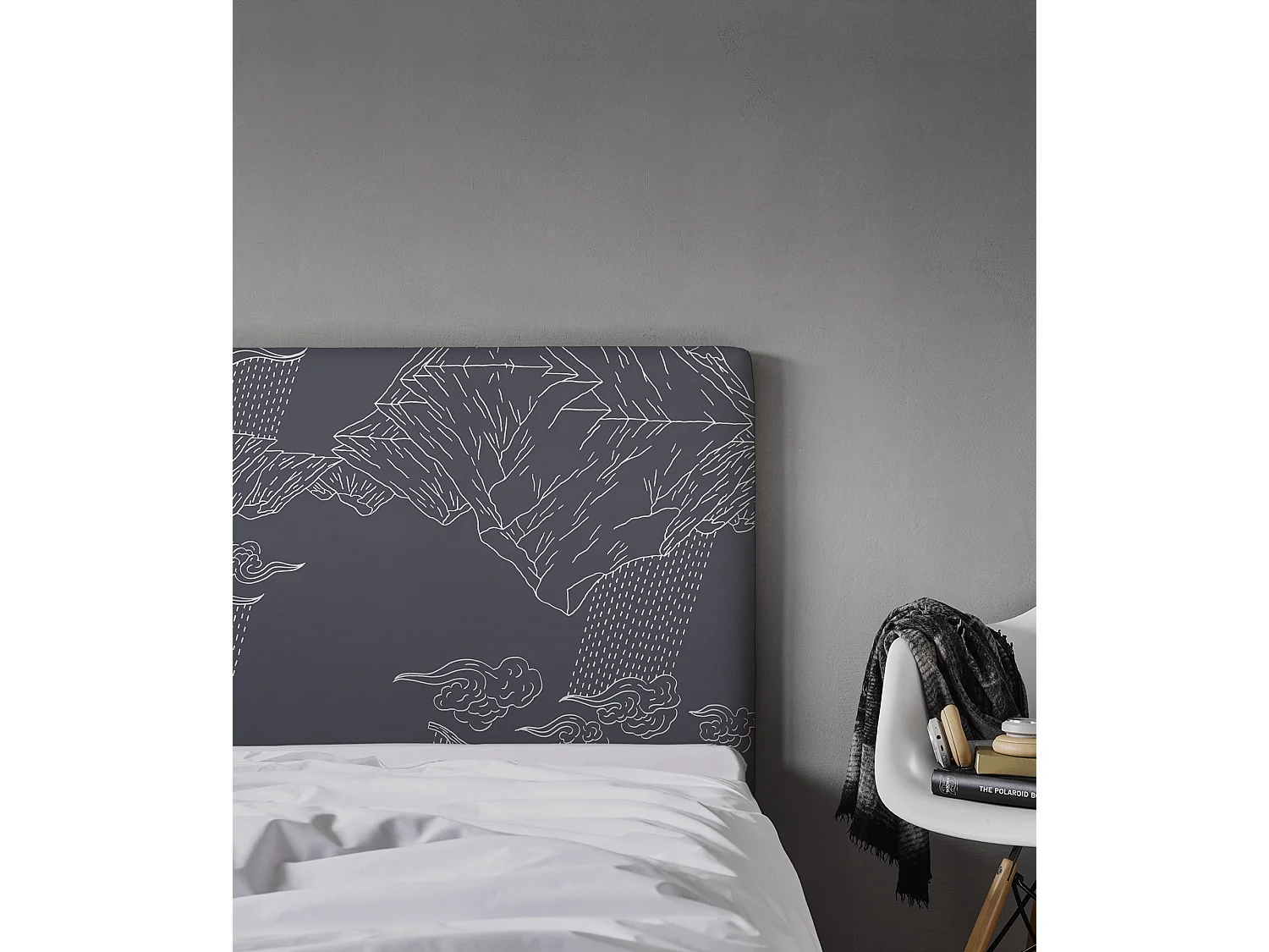 BELLECOUR LITERIE | Tête de lit déhoussable NORVEGE 140x110 cm | Coloris Gris