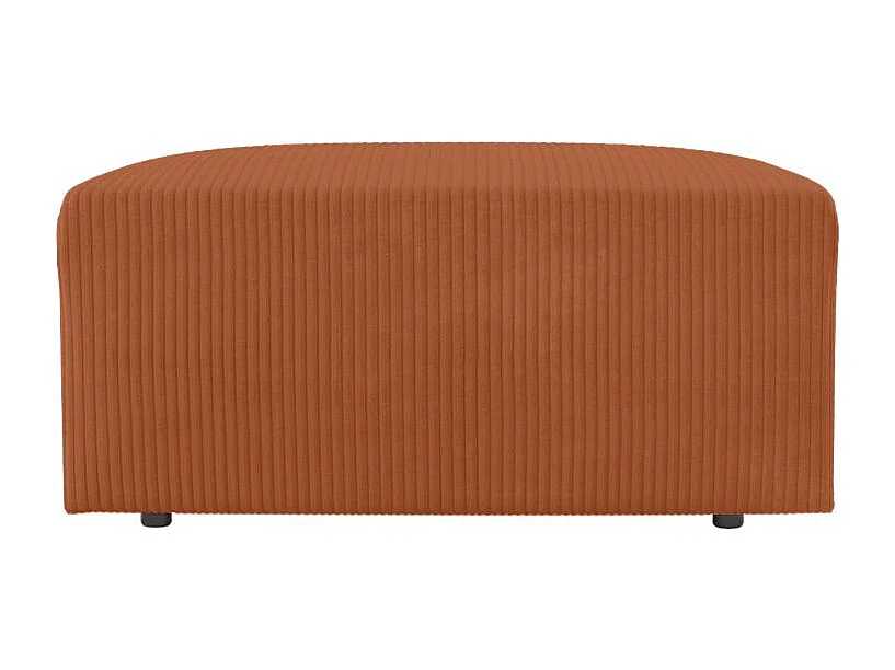 PACK - Canapé droit fixe 2 places ROMANE avec pouf en velours côtelé - Terracotta