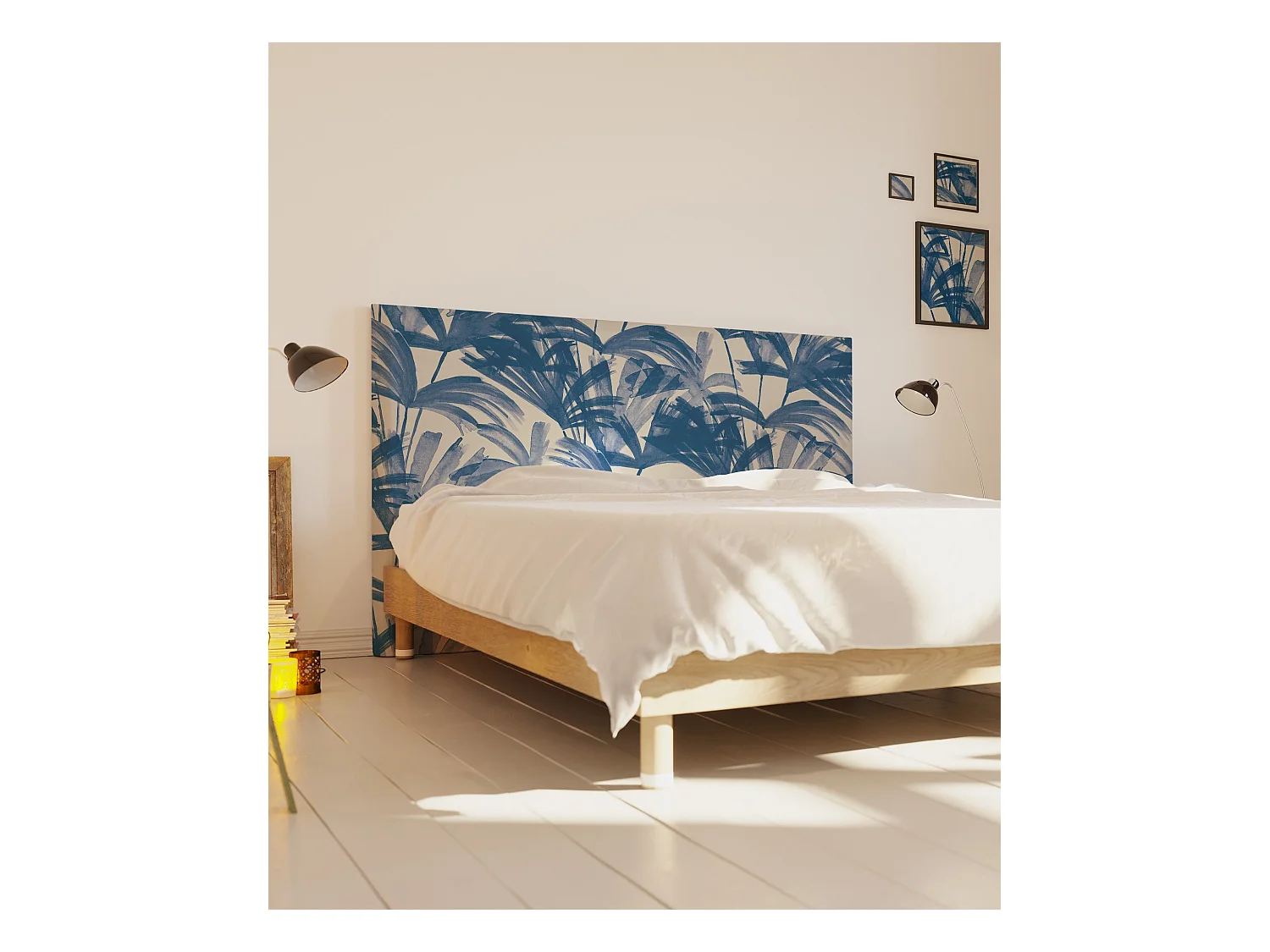 BELLECOUR LITERIE | Tête de lit déhoussable ANNI 160x110 cm | Coloris Bleu