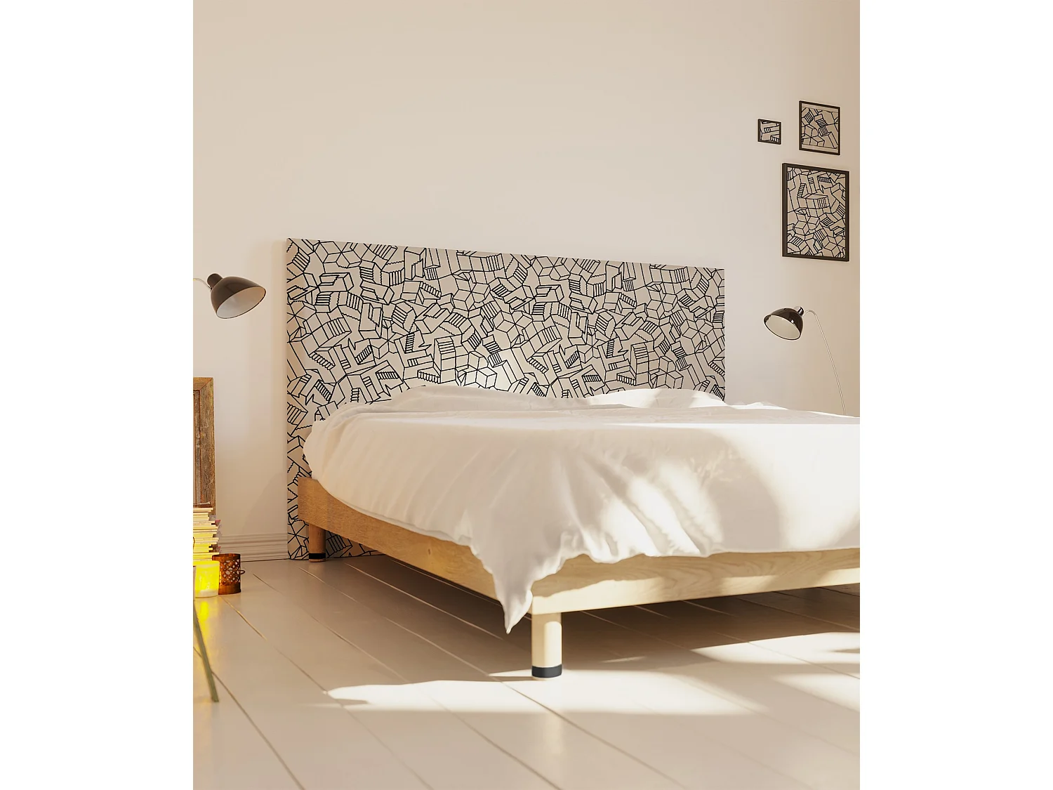 BELLECOUR LITERIE | Tête de lit déhoussable SIMONE 180x110 cm | Coloris Blanc