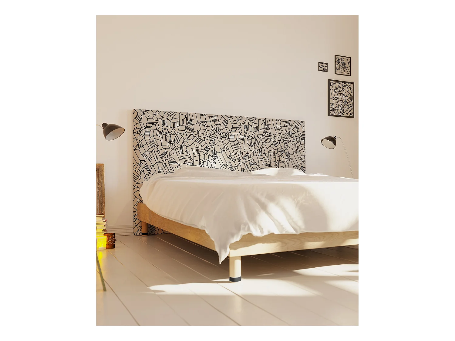 BELLECOUR LITERIE | Tête de lit déhoussable SIMONE 140x110 cm | Coloris Blanc