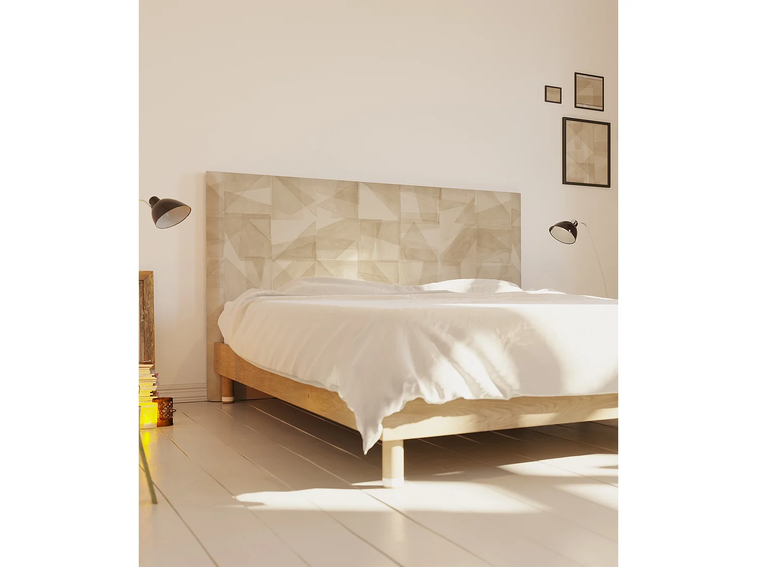 BELLECOUR LITERIE | Tête de lit déhoussable MONA 160x110 cm | Coloris Beige