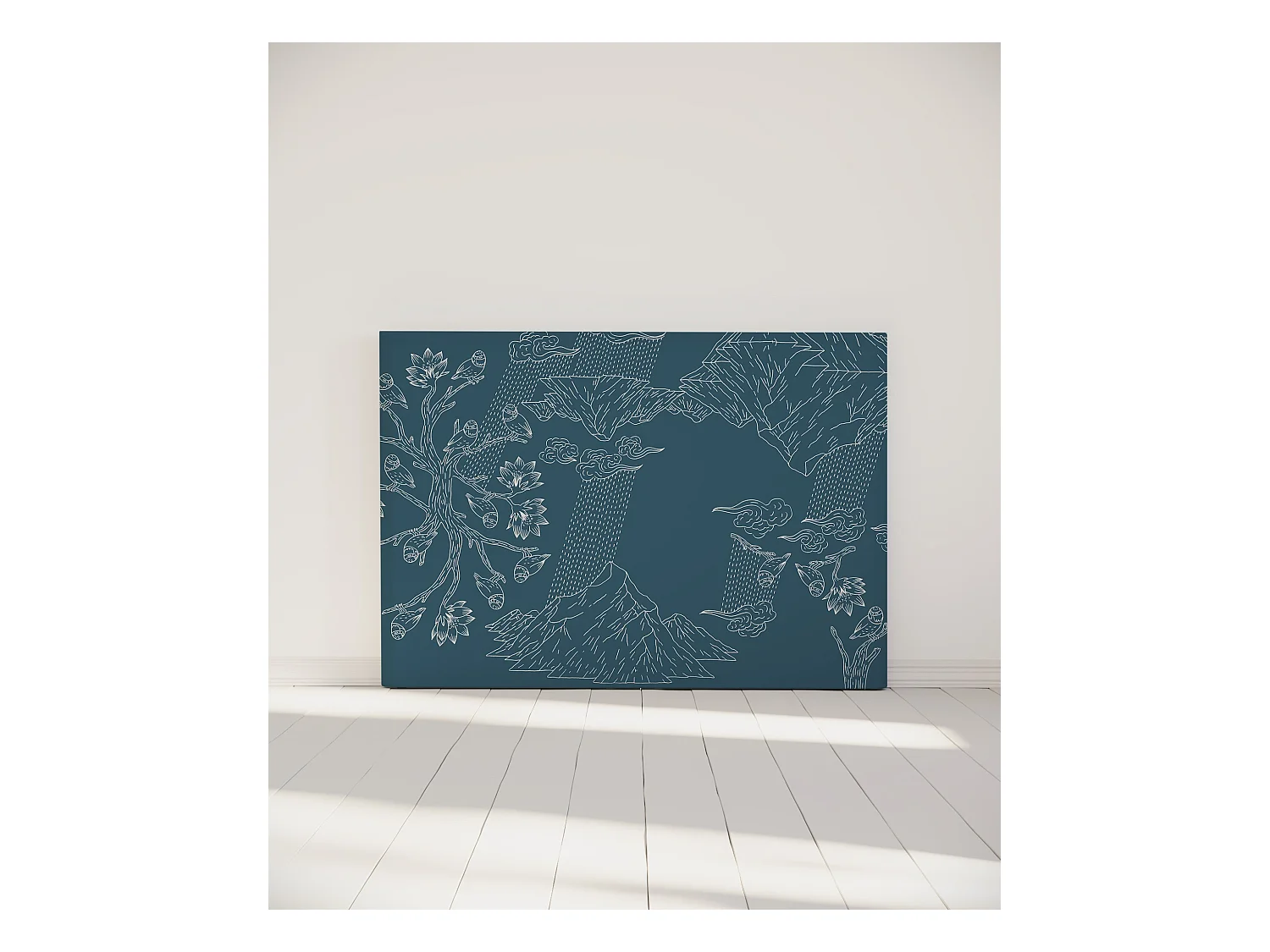 BELLECOUR LITERIE | Tête de lit déhoussable NORVEGE 160x110 cm | Coloris Bleu