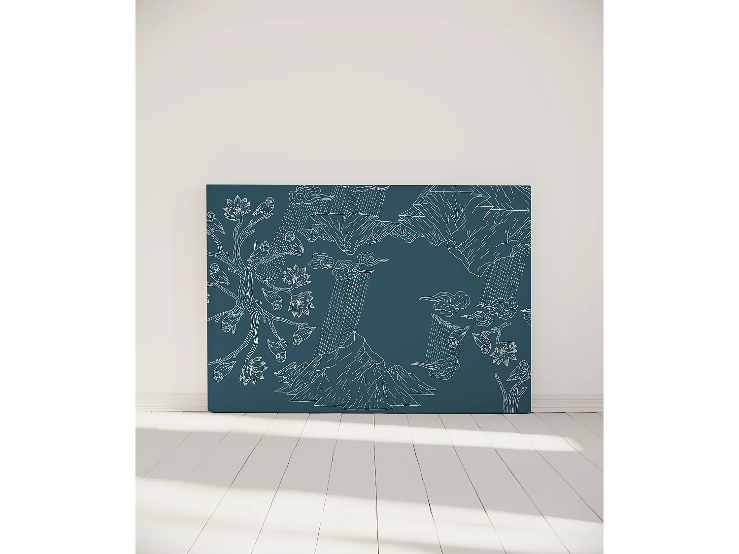 BELLECOUR LITERIE | Tête de lit déhoussable NORVEGE 160x110 cm | Coloris Bleu